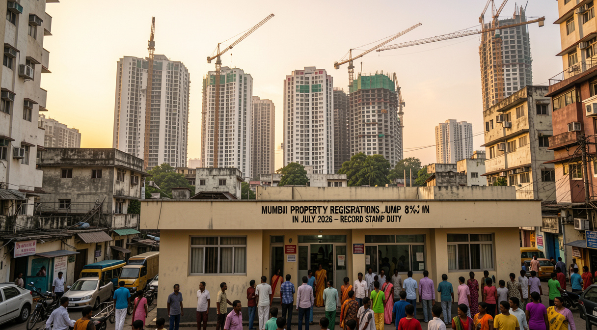 Mumbai Property Registrations Jump 8% in July 2026 – Record Stamp Duty